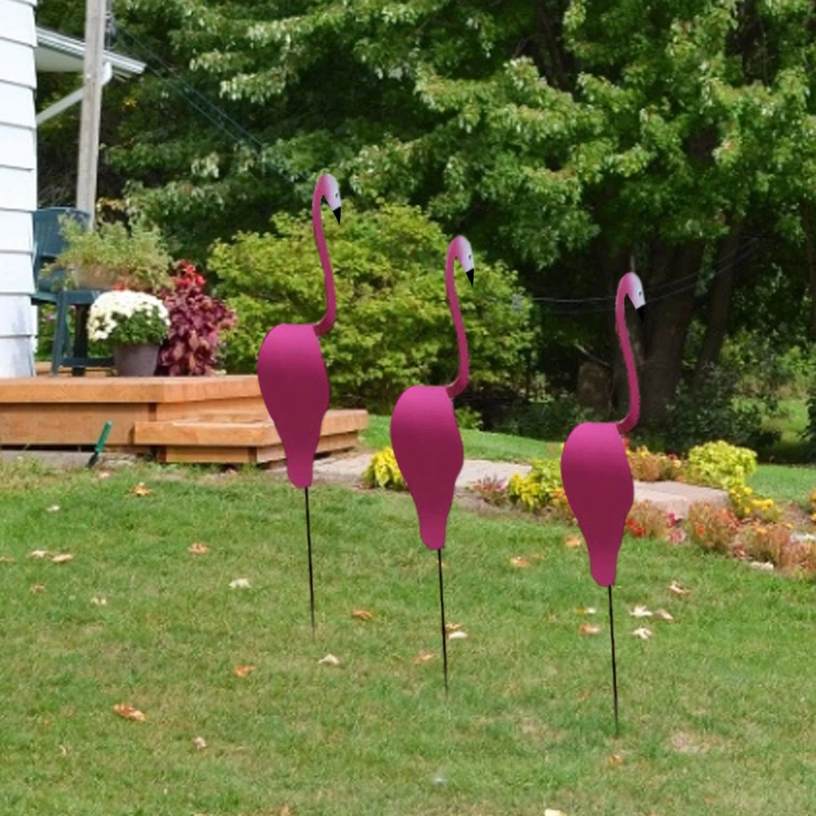 Jardioui 1 Sculpture (34.90 €/ pcs) / Rose Sculpture d'Oiseaux Flamingo Dansants Éblouissants