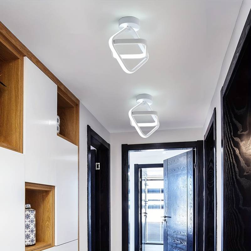 Jardioui Blanc Plafonnier LED Design Artistique Torsadé