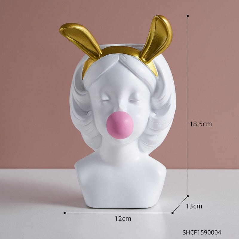 frJardioui Moyen / Oreilles de lapin Vase "La Jeune Fille au chewing-gum"