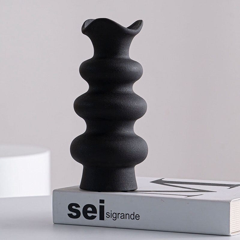 frJardioui Noir ( Grand ) Vase en Céramique "Giro"