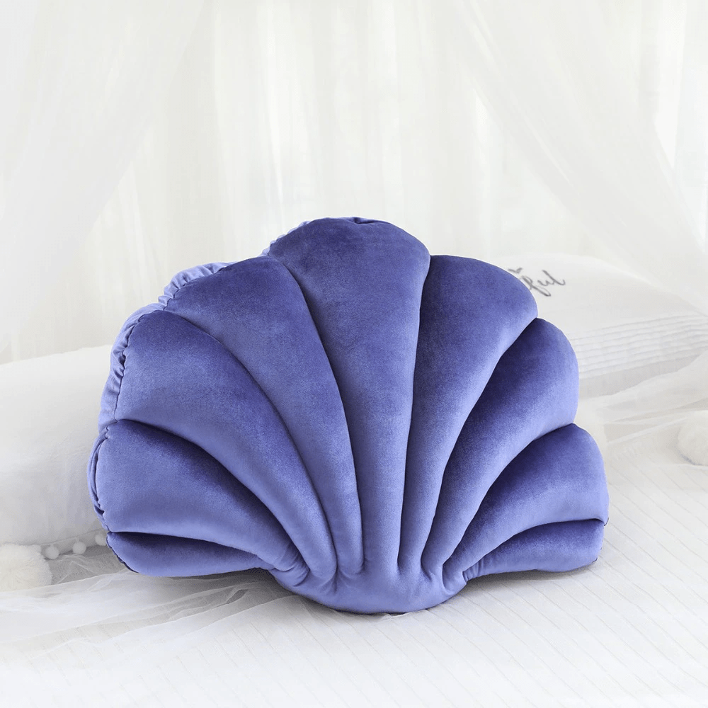 frJardioui Coussin Violet / Moyen Coussin Coquillage en Velours